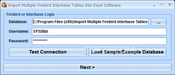 Import Multiple Firebird Interbase Tables Into Excel Software screenshot