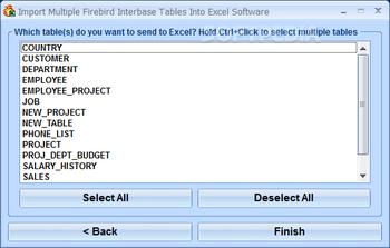 Import Multiple Firebird Interbase Tables Into Excel Software screenshot 2