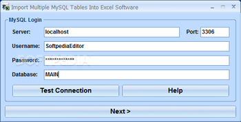 Import Multiple MySQL Tables Into Excel Software screenshot