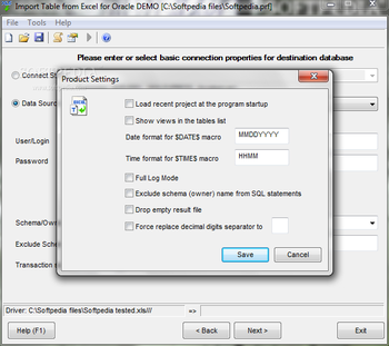 Import Table from Excel for Oracle screenshot 2