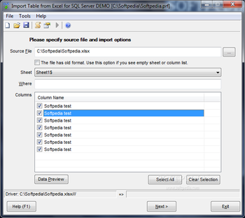 Import Table from Excel for SQL Server screenshot