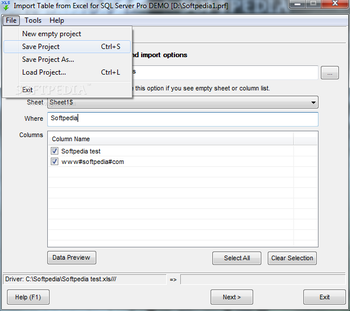 Import Table from Excel for SQL Server Pro screenshot 2