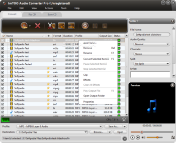 ImTOO Audio Converter Pro screenshot