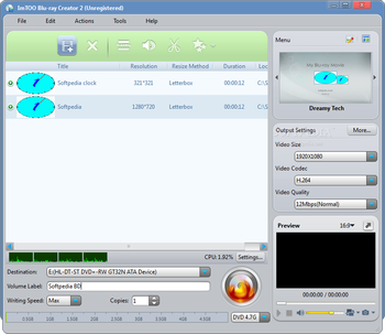 ImTOO Blu-ray Creator screenshot