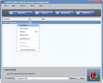ImTOO CHM to EPUB Converter screenshot