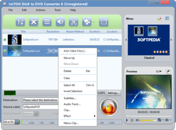 ImTOO DivX to DVD Converter screenshot