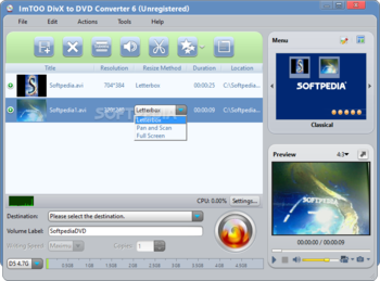 ImTOO DivX to DVD Converter screenshot 2