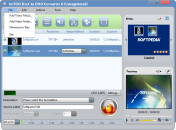 ImTOO DivX to DVD Converter screenshot 3