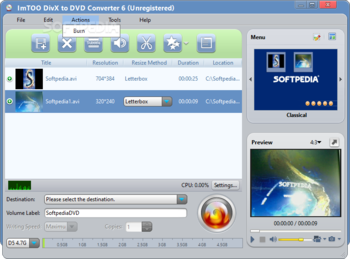 ImTOO DivX to DVD Converter screenshot 5