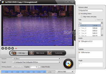 ImTOO DVD Copy Express screenshot 3