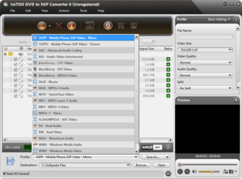 ImTOO DVD to 3GP Converter screenshot 2