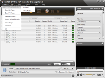 ImTOO DVD to 3GP Converter screenshot 3