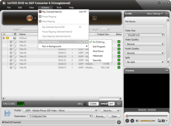 ImTOO DVD to 3GP Converter screenshot 5