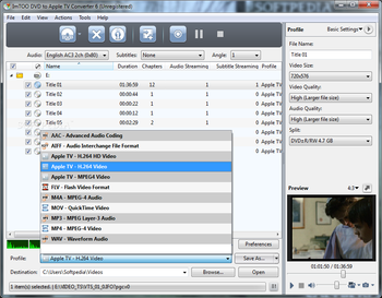ImTOO DVD to Apple TV Converter screenshot