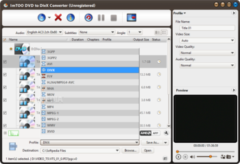 ImTOO DVD to DivX Converter screenshot 2