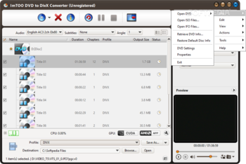 ImTOO DVD to DivX Converter screenshot 4