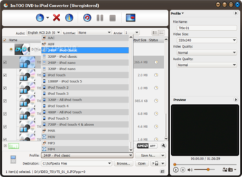 ImTOO DVD to iPod Converter screenshot 2