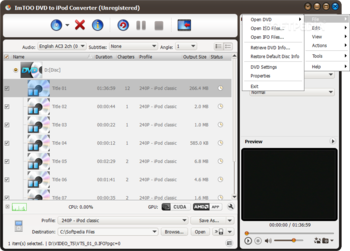ImTOO DVD to iPod Converter screenshot 3
