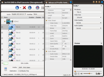 ImTOO DVD to iPod Converter screenshot 7