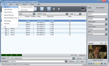 ImTOO DVD to iPod Suite screenshot
