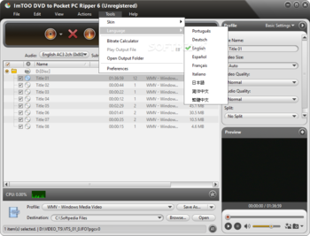 ImTOO DVD to Pocket PC Ripper screenshot 7