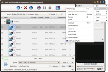 ImTOO DVD to PSP Converter screenshot 3