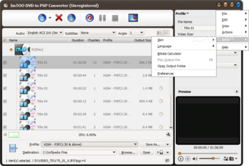 ImTOO DVD to PSP Converter screenshot 5