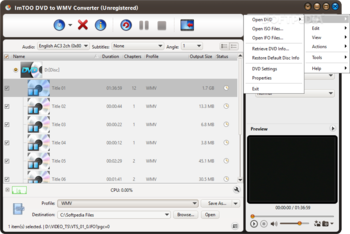 ImTOO DVD to WMV Converter screenshot 3