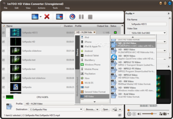 ImTOO HD Video Converter screenshot 2