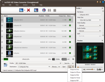 ImTOO HD Video Converter screenshot 3