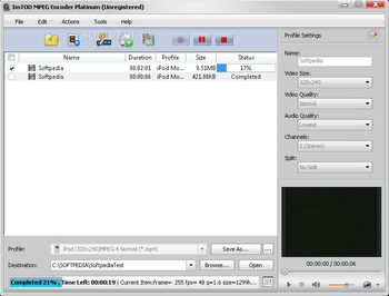 ImTOO MPEG Encoder Platinum screenshot 3