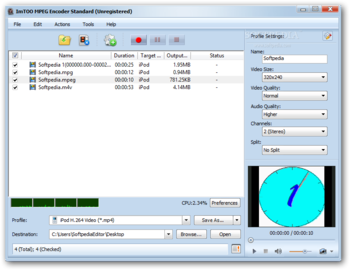 ImTOO MPEG Encoder Standard screenshot
