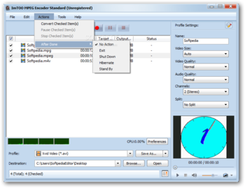 ImTOO MPEG Encoder Standard screenshot 3