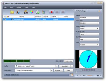 ImTOO MPEG Encoder Ultimate screenshot