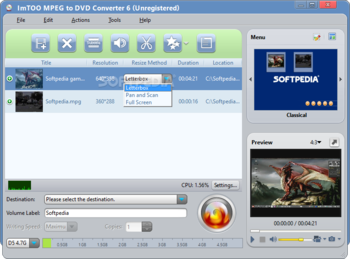 ImTOO MPEG to DVD Converter screenshot 2