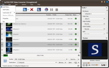 ImTOO PSP Video Converter screenshot