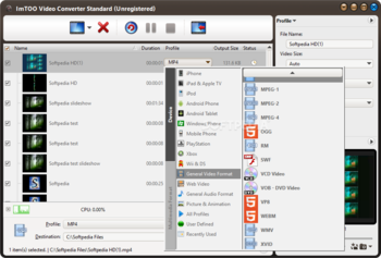 ImTOO Video Converter Standard screenshot