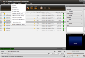 ImTOO WMA MP3 Converter screenshot 3