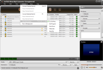ImTOO WMA MP3 Converter screenshot 4
