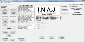 INAJ: The Easy-To-Use Address Book & Event Planner screenshot
