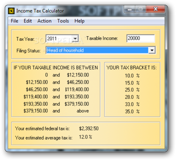 Income Tax Calculator screenshot