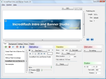 IncrediFlash Intro and Banner Studio screenshot