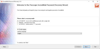 IncrediMail Password Recovery screenshot
