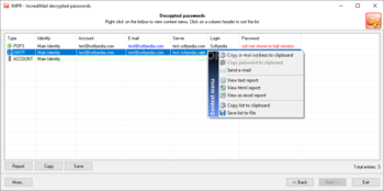 IncrediMail Password Recovery screenshot 2