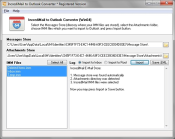 IncrediMail to Outlook Converter screenshot