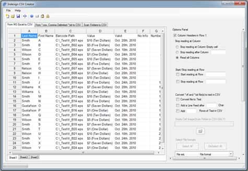 Indesign CSV Creator screenshot