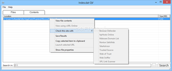 Index.dat QV screenshot