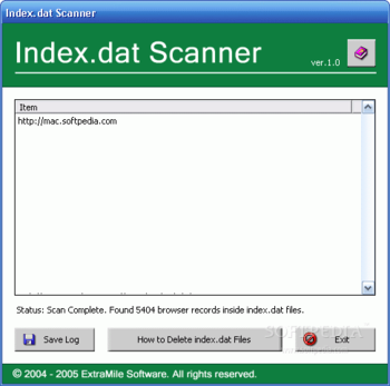 Index.dat Scanner screenshot