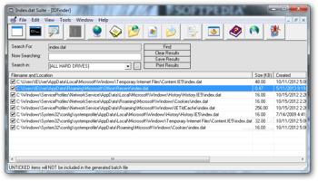 Index.dat Suite Portable screenshot