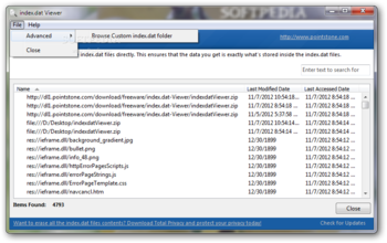 index.dat Viewer screenshot 2